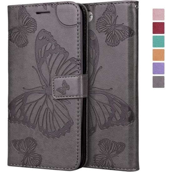 Coque Portefeuille Rose Motif Papillon 3D Pour IPhone 7 Plus / 8 Plus - Marque Odeydo