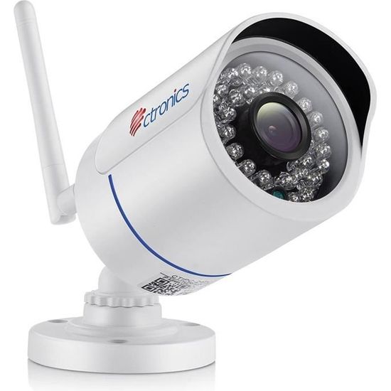 1080P Caméra de Surveillance Extérieure WiFi Ctronics Caméra IP sans Fil Vision Nocturne Alerte de Détection de Mouvement  (Blanc)