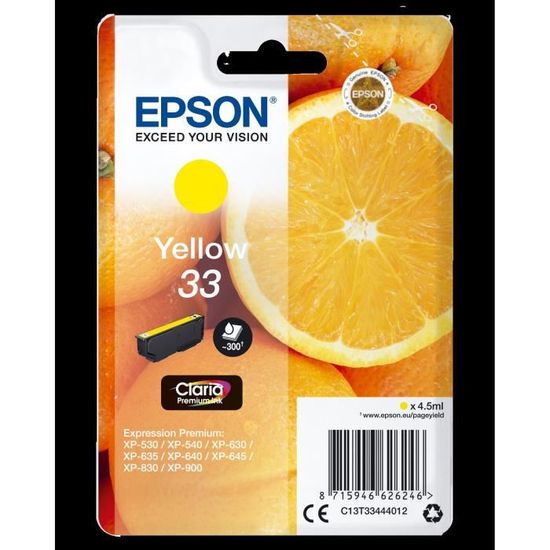 EPSON Cartouche d'encre T3344 Jaune - Oranges (C13T33444012)