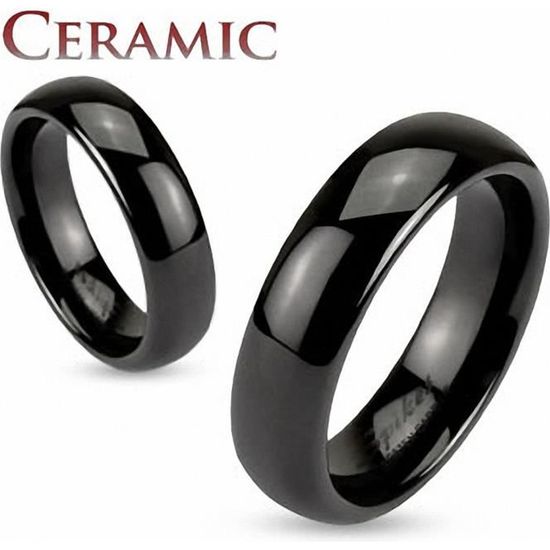 Bague homme mariage céramique noire (FRANCE 52 USA 6) Noir