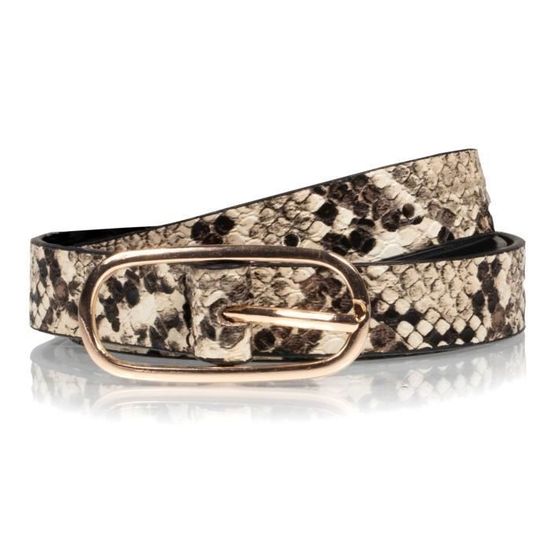 Boucle De Ceinture Alexis Kirk En Or Avec Sangle Peau De Serpent - Largeur Moyenne - Occasion