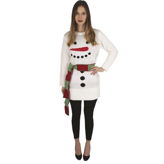 Costume femme Noël robe bonhomme de neige PTIT CLOWN taille S acrylique multicolore
