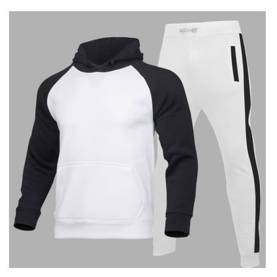 Survêtement Ensemble Homme/femme - Sweat à Capuche + Pantalon De Jogging - Coton/polyester - Taille élastique Avec Cordon