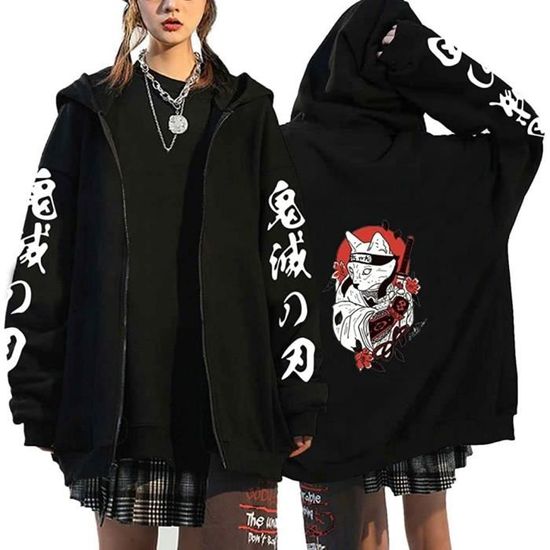 JOOJER Anime Demon Slayer Kimetsu No Yaiba Kamado Tanjirou Sweat à Capuche Unisexe Imprimé Cosplay XXL Cosplay 4