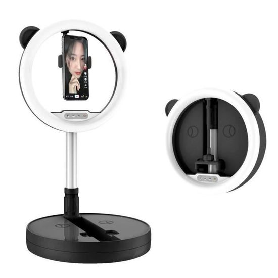 Anneau Lumineux Selfie Portable 128 LED - Température Couleur Réglable, Batterie 2000mAh, Magnétique - 2