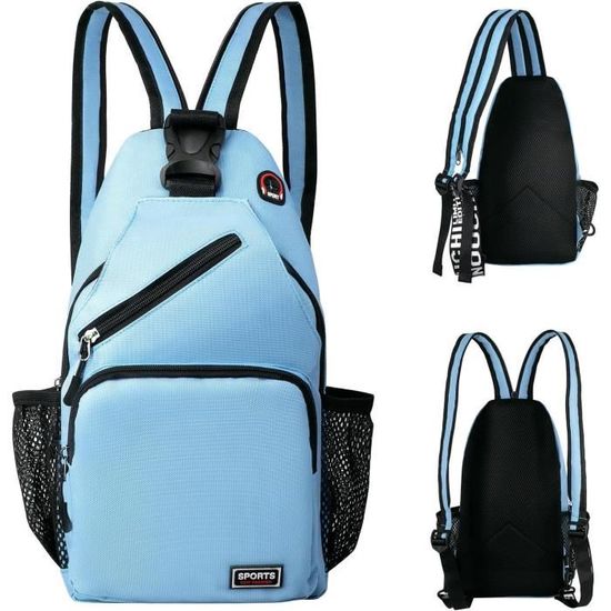 Sac Bandoulière Léger COMPASS - Polyester Imperméable, Idéal Sport, Voyage, Travail Ou École