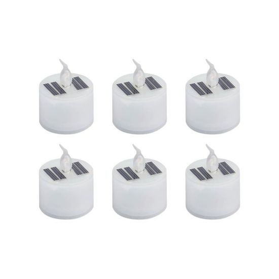Lot De 6 Bougies Solaires LED - Éclairage Extérieur Jardin - Effet Flamme Vacillante - Étanche IP42