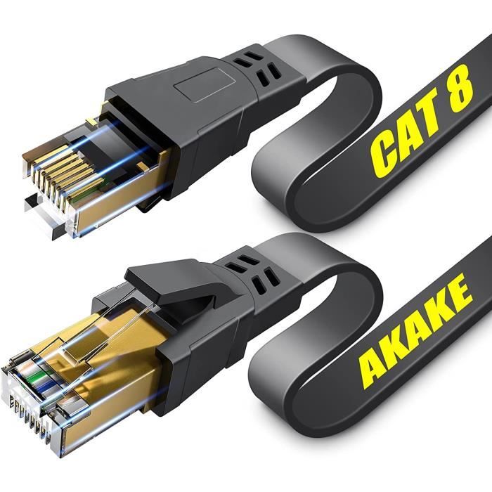 Cable Cat 8cable réseau plat haute vitesse robuste de
