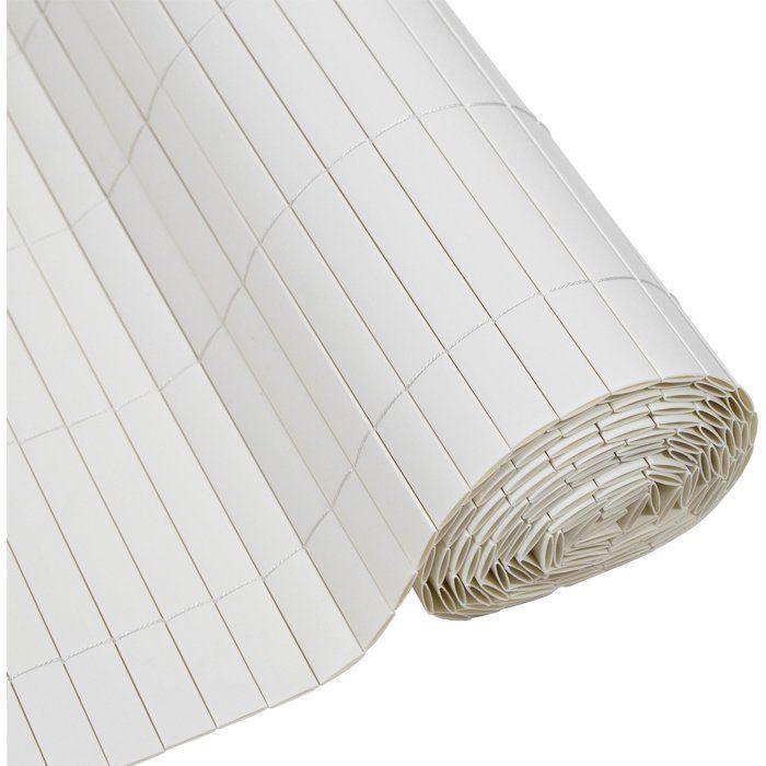 Canisse PVC double face - NATURE - 19 mm - Blanc - 3 x 15 m
