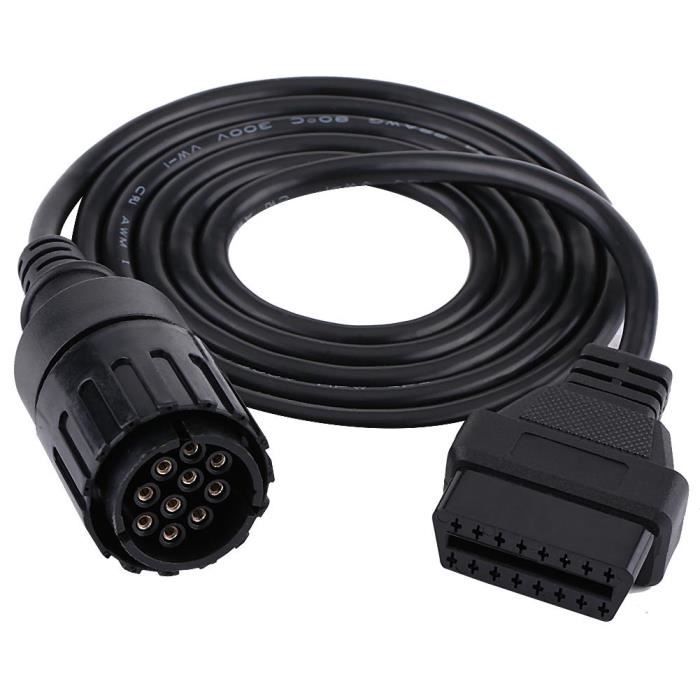 BOYOU Câble adaptateur 10 Pin à 16 Broches OBD2 Connecteur de Diagnostic pour BMW ICOM-D Moto