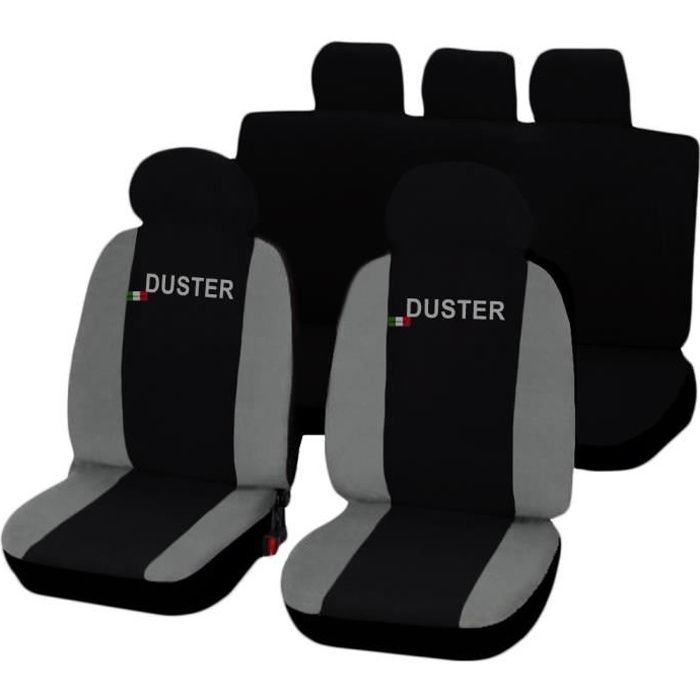 Housses de siège deux-colorés pour Dacia Duster - noir gris clair