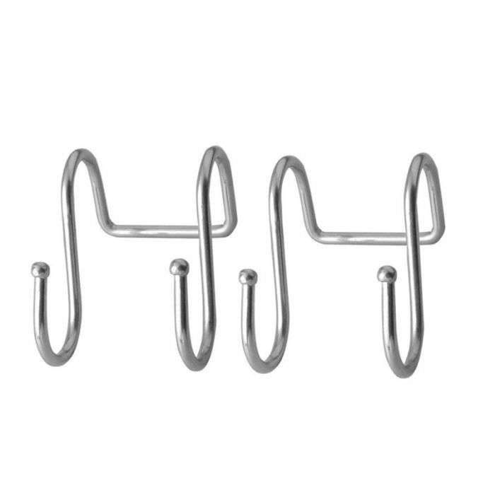 HT Prime 2 Pack Double Crochets en Forme de S en Acier Inoxydable Bureau à Domicile Manteau de Bain Casquettes Serviette Cintre -