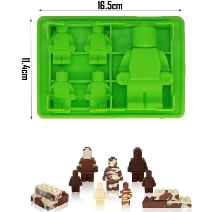 Lego moule Silicone Mini figurine Robot Outils de gâteau en forme de trou moule plateau de Cube de glace moule pour gâteau - Type 2