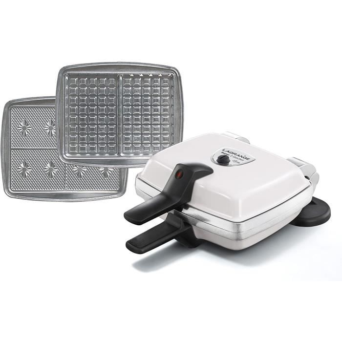 Lagrange 039261 Gaufrier Super 2 Gaufres + Gaufrettes Bakélite Blanc