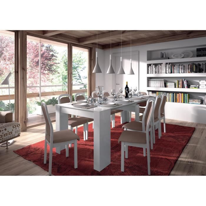 Console Extensible 237cm laqué blanc