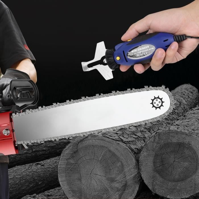 Mini affûteur de tronçonneuse 12V Rectifieuse de chaîne électrique Meuleuse de lime de scie à chaîne - Cadeau HB066
