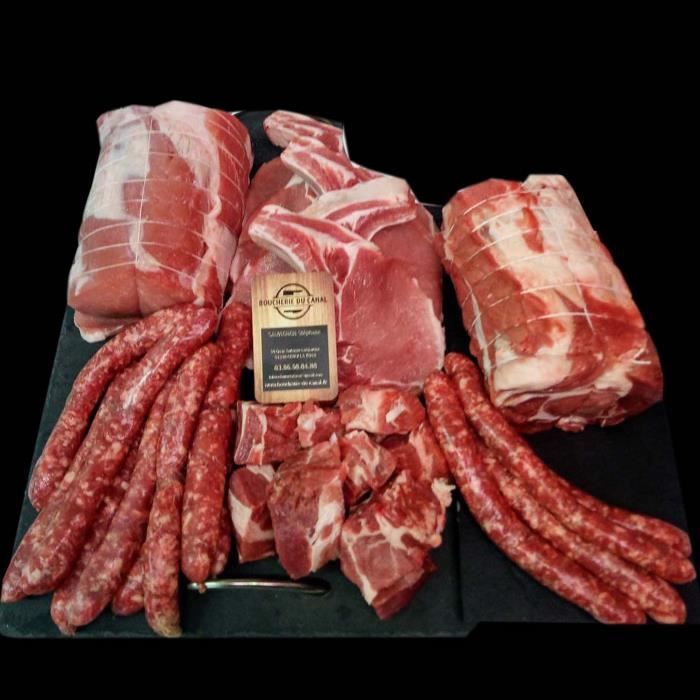 Colis viande de Porc - Viande de Porc Fermier d'Auvergne - BOUCHERIE DU CANAL - Format Economique 6Kg