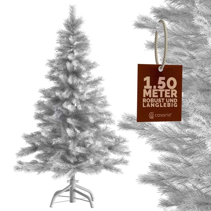 Sapin de Noël artificiel blanc 150 cm Décoration fête Arbre de noël 350 branches