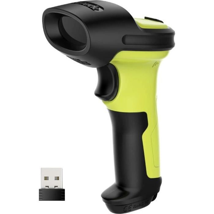 Inateck Scanner de Code-Barres Laser sans Fil 2.4GHz, Rayon de 35m, Scan Automatique et Précis, Autonomie d''Environ 15 Jours