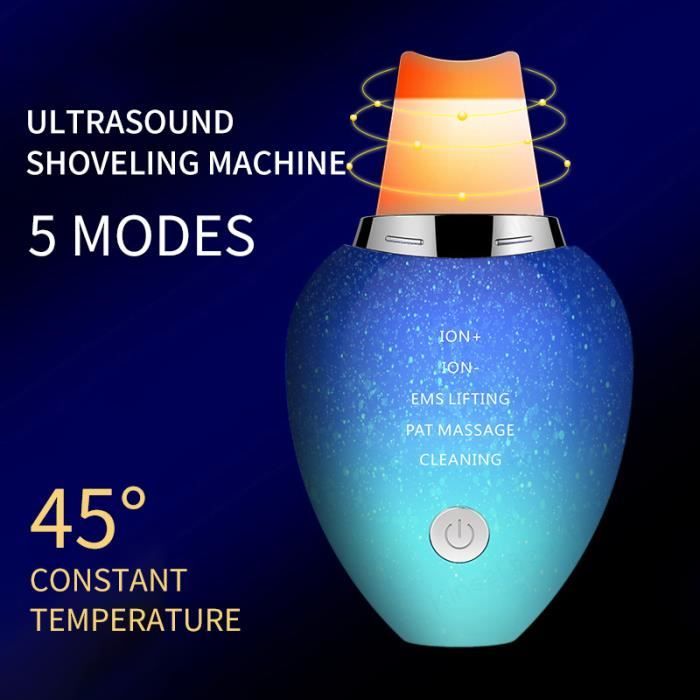 Épurateur Peau Ultrason Peeling Visage Ultrasonique Bleu