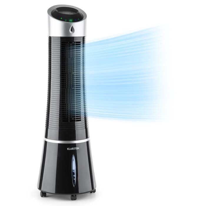Rafraîchisseur d'air - Klarstein - ventilateur humidificateur d'air purificateur - climatiseur mobile sans evacuation - Noir