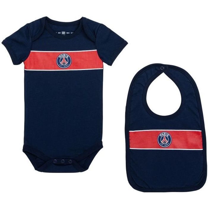 Lot body + bavoir PSG bébé - Collection officielle PARIS SAINT GERMAIN