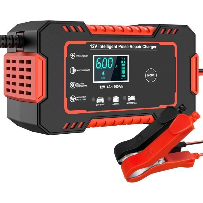 Chargeur de Batterie de Voiture, Chargeur de Batterie Intelligent 12 V 6 A, désulfateur de Maintenance de Batterie Automobile 12 V 2