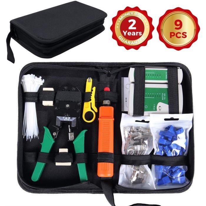 NetBoat Testeur de Network Réseau Câble Kits d’Outils de Réparation d’Ordinateur Net Professionnel Maintenance de Testeur de Câble L