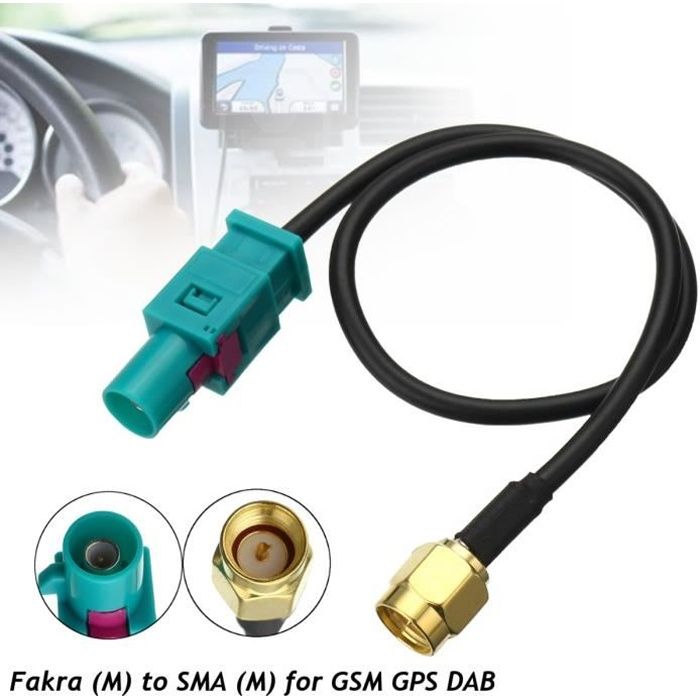 NEUFU 1x Câble Adaptateur d'antenne Fakra Z (M) à SMA (M) Pour GSM GPS DAB