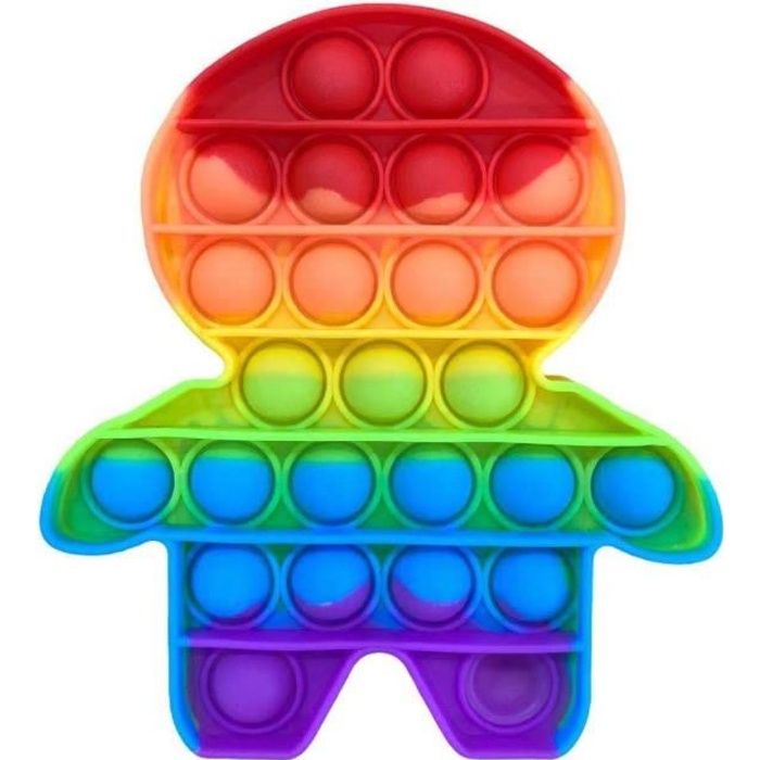 Push POP IT Fidget Toy en Petite Bonhomme Multi-couleur Jouet Anti Stress à Bulles - New&Teck