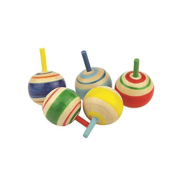 Jouet de Premier Age - 5 Mini Toupies en Bois (2115)