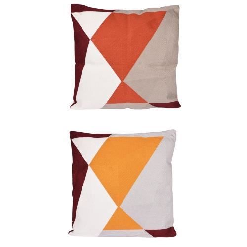 Coussin quadri orange 45 cm (1 modéle aléatoire) - Table Passion Orange