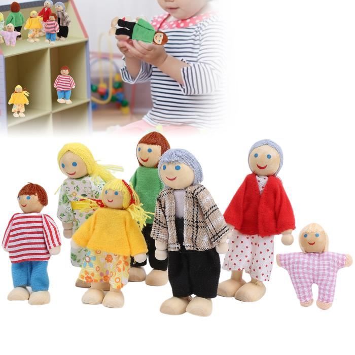 Figurines de poupée de famille pin miniature personnes ensemble de jouets ornement accessoire de maison de poupée Abilityshop