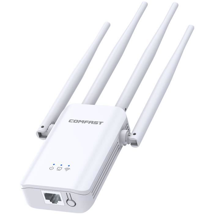 Répéteur WiFi 300Mbps - 2.4GHz - Compatible Mode AP/Routeur - Blanc