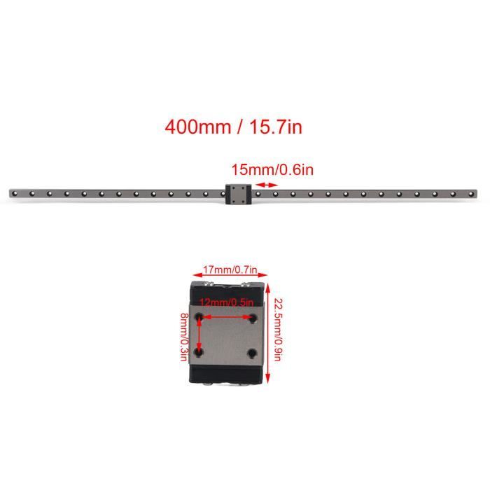 BET - Rail de guidage linéaire MGN7 Mini Rail linéaire CNC Rail de guidage coulissant linéaire MGN7400