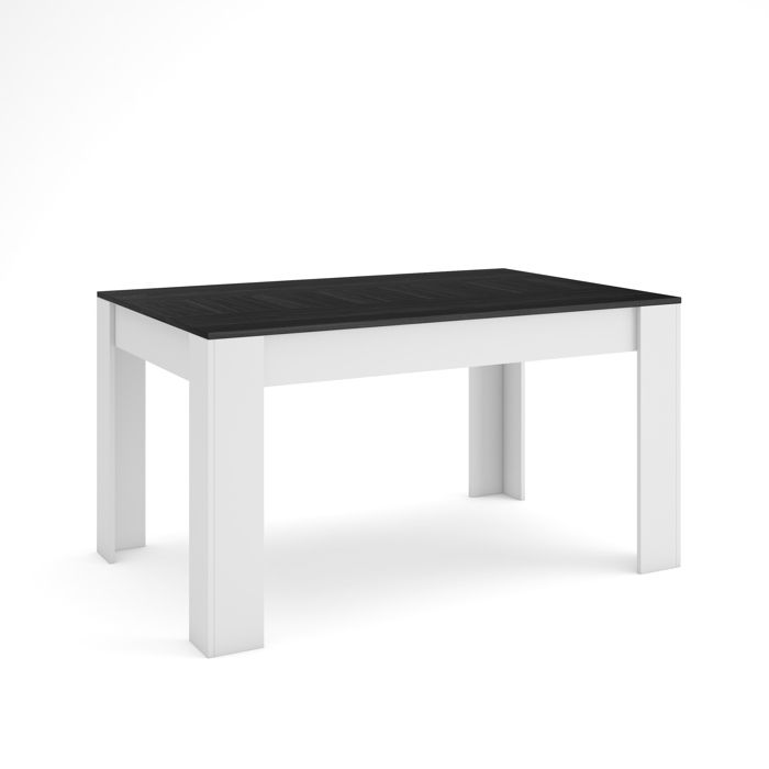 Table à manger Meuble Salle à Manger 140x90x76 cm Pour 6 personnes Noir et Blanc RF3648 Table à manger Meuble Salle à Manger 140x90x76 cm Pour 6 personnes Noir et Blanc RF3648