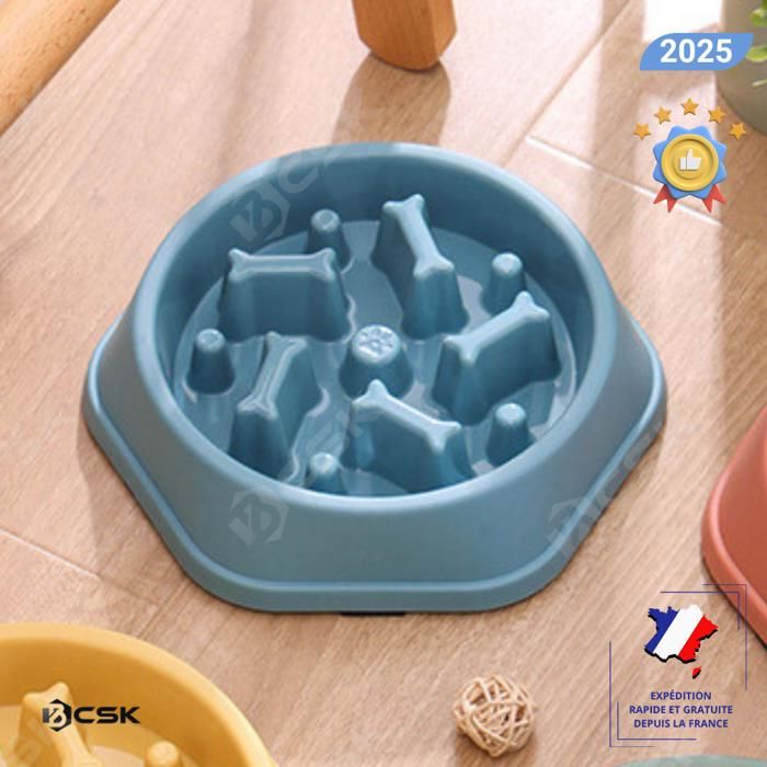 Meilleurs prix pour Gamelle anti glouton pour chien BCSK® | Gamelle chien chat animaux domestiques – favorise la digestion – Anti vomissement - Bleu