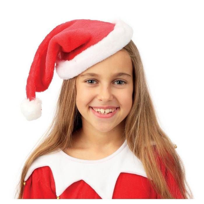 P'tit Clown – Bonnet De Noël En Peluche – Chapeau Du Père Noël Adulte, Taille Unique, Polyester – Déguisement Festif