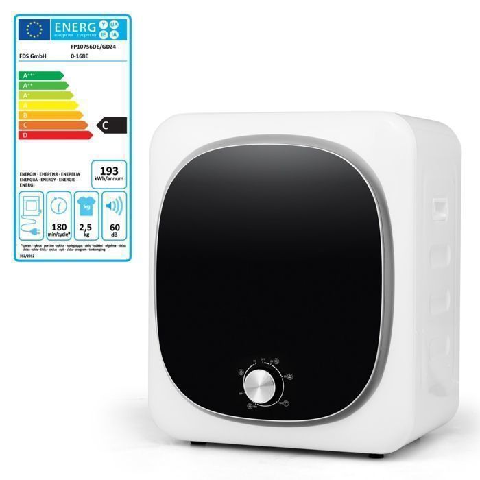 Sèche-linge à Evacuation 800W 4KG COSTWAY-5 Programmes-Air Froid Doux-Tambour en Acier Inoxydable Filtration Multiple Appartement - Costway