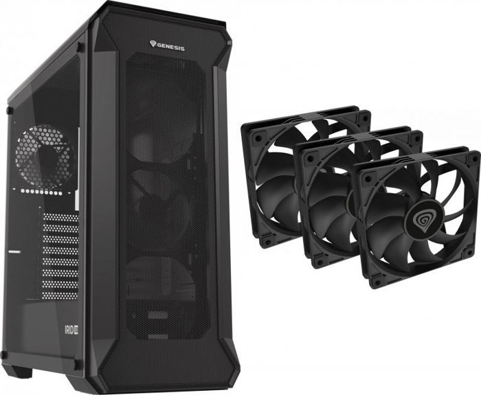 Boîtier PC GENESIS Irid 505 V2 Midi Tower 3 Ventilateurs Oxal 120 Vidrio - vue 2