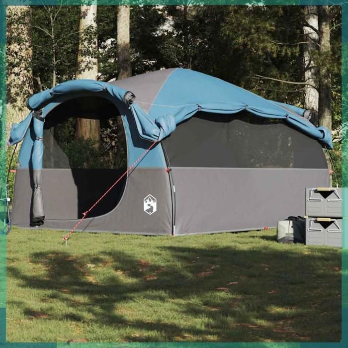 ASHATA Tente familiale tunnel 6 personnes bleu imperméable -FHE4009573