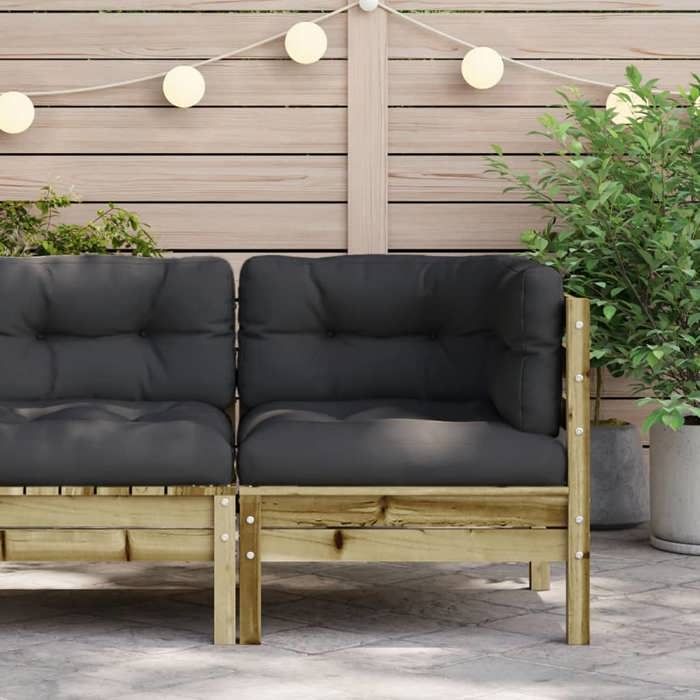 Bon plan Canapé dangle de jardin - JILI HOT - Canapé fixe/sofa Balcon avec coussins - Bois de pin imprégné Thome5461560