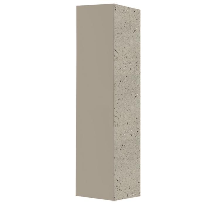 Colonne porte balai en bois avec 1 porte gris tourterelle et structure en pierre Colonne porte balai en bois avec 1 porte gris tourterelle et structure en pierre