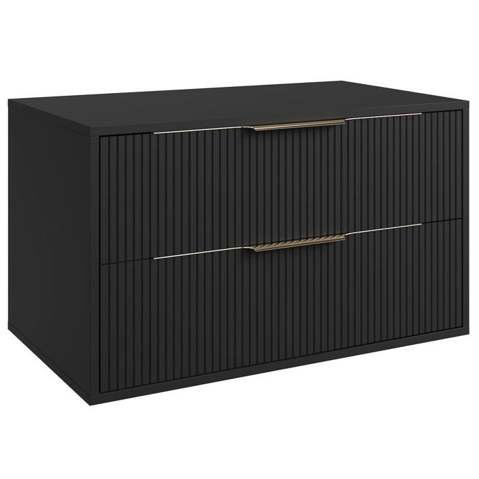 Badplaats Meuble vasque Rimini 80 cm - Noir - Meuble de salle de bain avec tiroirs Badplaats Meuble vasque Rimini 80 cm - Noir - Meuble de salle de bain avec tiroirs