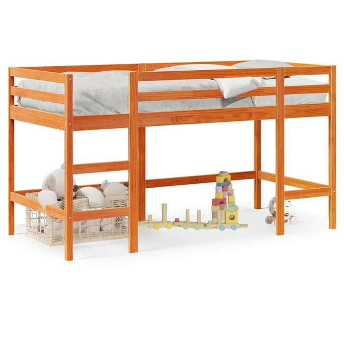 56709& Lit combiné mezzanine denfants - KALISSE - avec échelle 80x200 cm - L205.5x l85.5x H113.5 cm