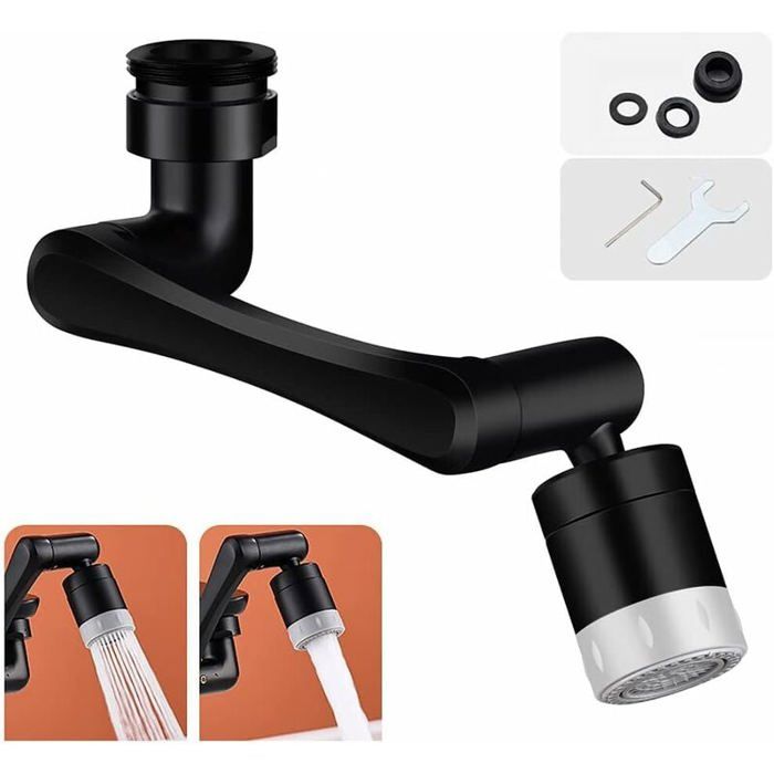 Rallonge De Robinet Orientable Avec Aérateur - Finition Chromée - 16,5 Cm