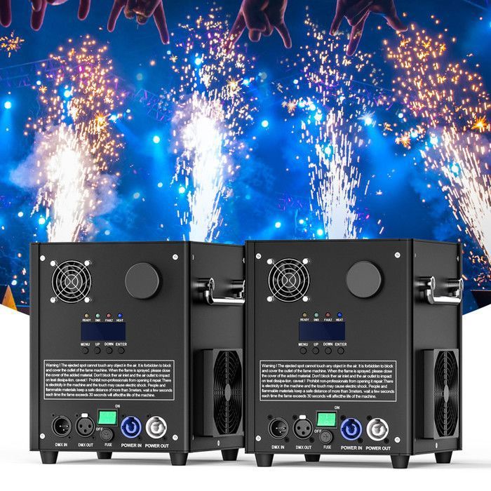 Machine à étincelles Sparkle 500W Avec DMX + Fly Case 4 Places - Neuf Jamais Servi