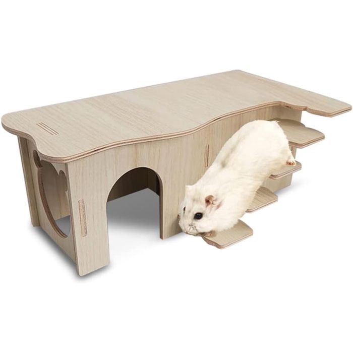 Maison en bois pour hamster maison à plusieurs chambres aire de jeux maison pour hamsters nains gerbilles octodons