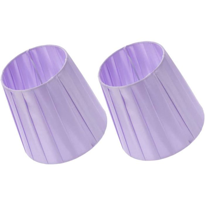 2 abat-jours tissu rembourrés violet fer pour lustre chevet vintage