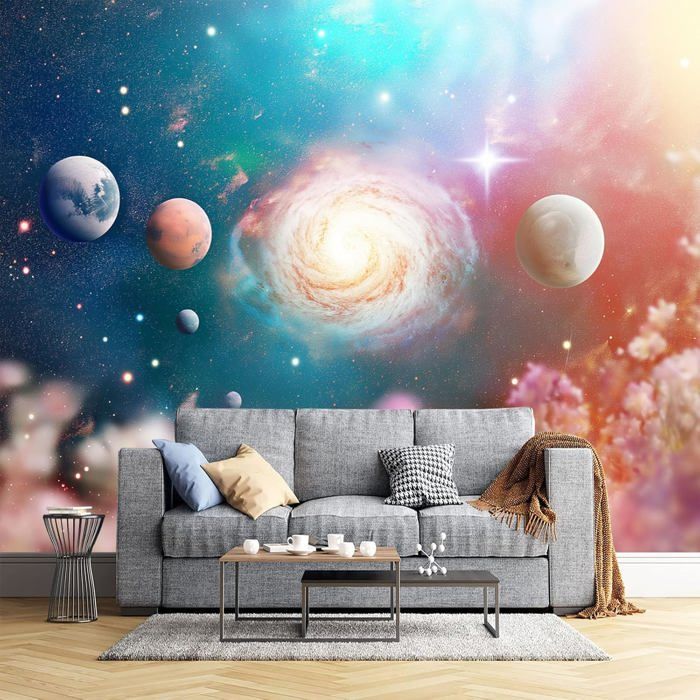 Papier Peint Panoramique 3D Vortex Du Ciel Étoilé 300x210cm Planète ...
